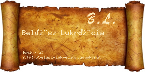 Belász Lukrécia névjegykártya